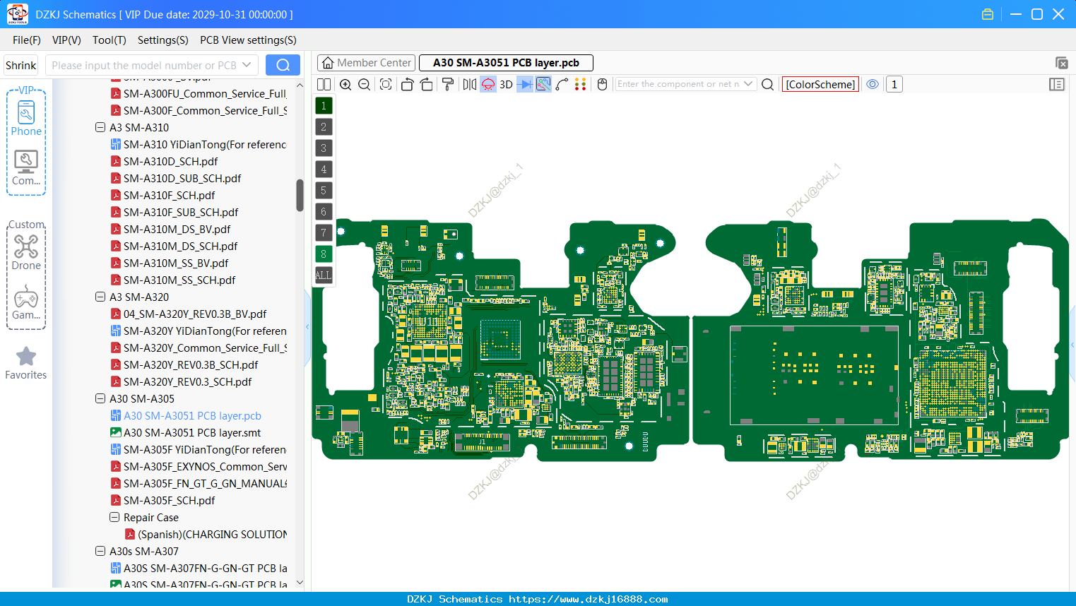 Samsung A30 SM-A3051 PCB Layer